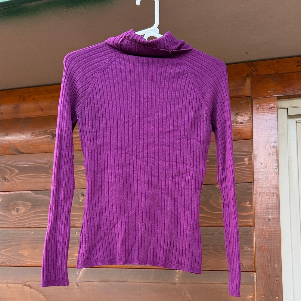 INC International Concepts Ribbed Turtleneck Sweater - Plum